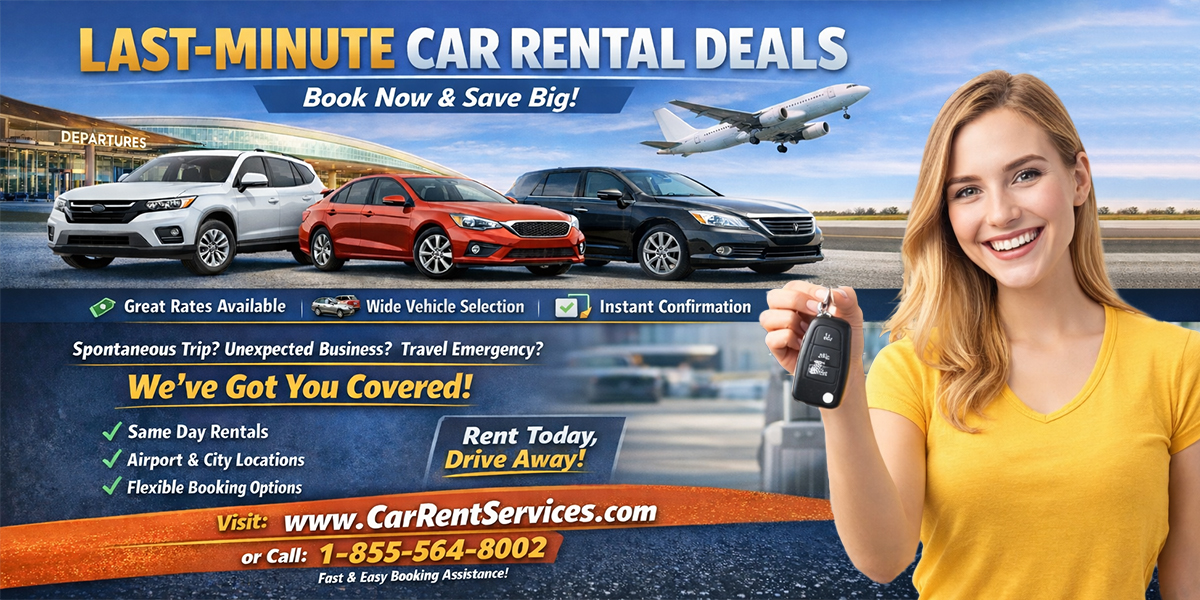 Last-Minute Car Rental Deals – Book Now & Save Big on Your Next Trip